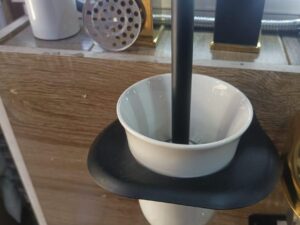 White Toilet Brush with Decorative Hole Design – Elegant & Durable