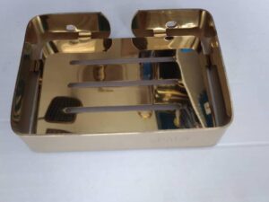 💛 Gold Flat Soap Dish – Luxury Finish, Elegant & Durable Design