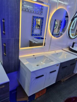 Hanging Basin with LED Mirror — Compact Luxury Set