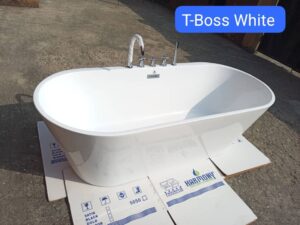 Harmony T‑Boss Modern Freestanding Bathtub – White