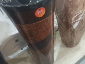 f8a4549a-250e-4926-a449-94f2d756c7fe Black & Brown Pedestal Basin – Triple Stripe Design