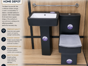 Black Square WC Set
