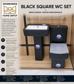 Black Square WC Set