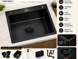 HD Black Single Bowl Kitchen Sink