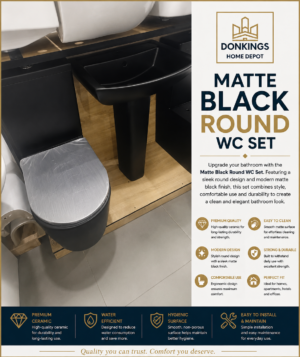 55f493e1-0258-40a5-9a2c-98dc462928ae Matte Black Round WC Set