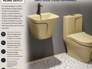 Gold And Black Line WC Set