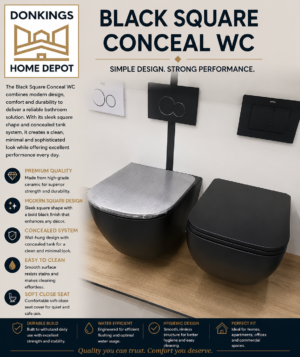 Black Square Conceal WC