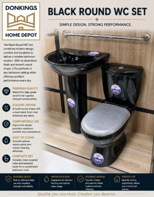 Black Round WC Set