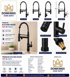 Premium Pull-Down Kitchen Mixer – Hot & Cold