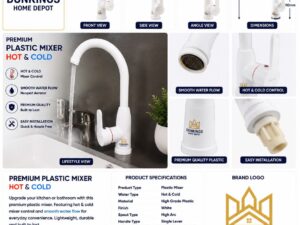 Premium Plastic Mixer Tap – Hot & Cold