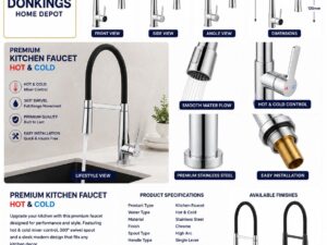 Premium Flexible Kitchen Faucet – Hot & Cold