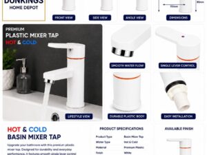 Premium White Plastic Basin Mixer Tap