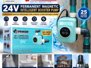 05b1b8f9-781c-48e5-8b54-cccab979ee0f 3/4 Springdab 24V Permanent Magnetic Intelligent Booster Pump – 25 Litres/Minute