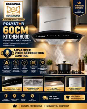 2cb8bb5d-c149-4fde-8b18-ec5e37667a74 Polystar 60cm Kitchen Hood with Advanced Voice Recognition Control