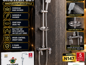 The Choice N147 Premium Rain Shower Set – Dual Shower System with Soap Dish