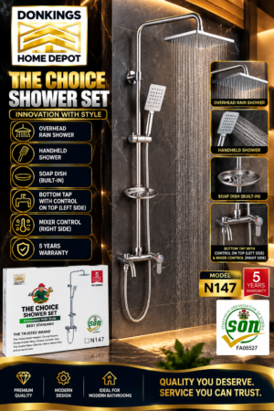 650ce1a2-e18f-41f3-8b22-1bb565b3d7f1 The Choice N147 Premium Rain Shower Set – Dual Shower System with Soap Dish