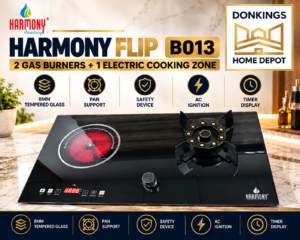 B013 – Harmony Flip 2 Gas Burners + 1 Electric Cooking Zone | Built-In Hob